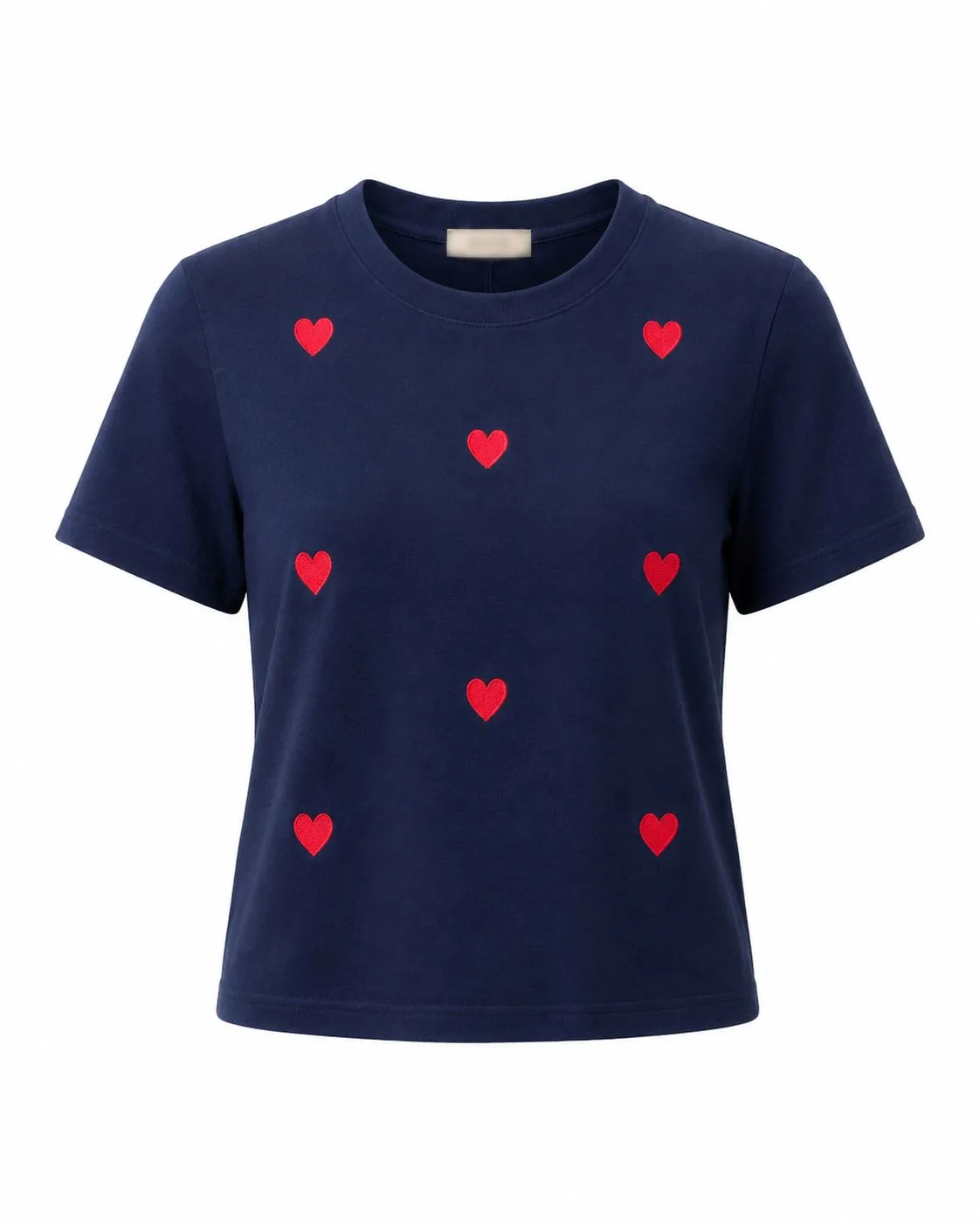 Embroidered Heart Slim-Fit Top