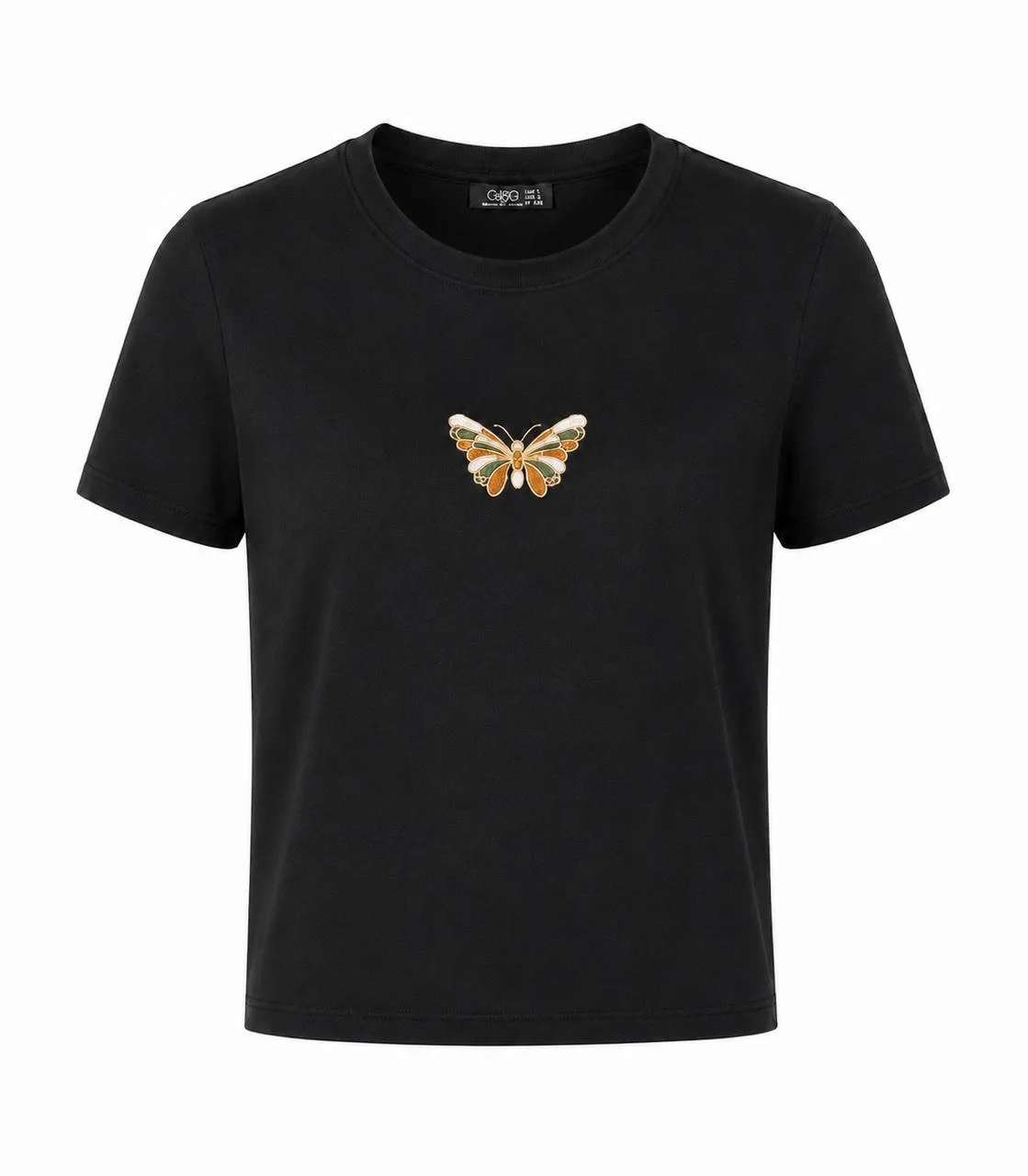 Embroidered Butterfly Slim-Fit Top