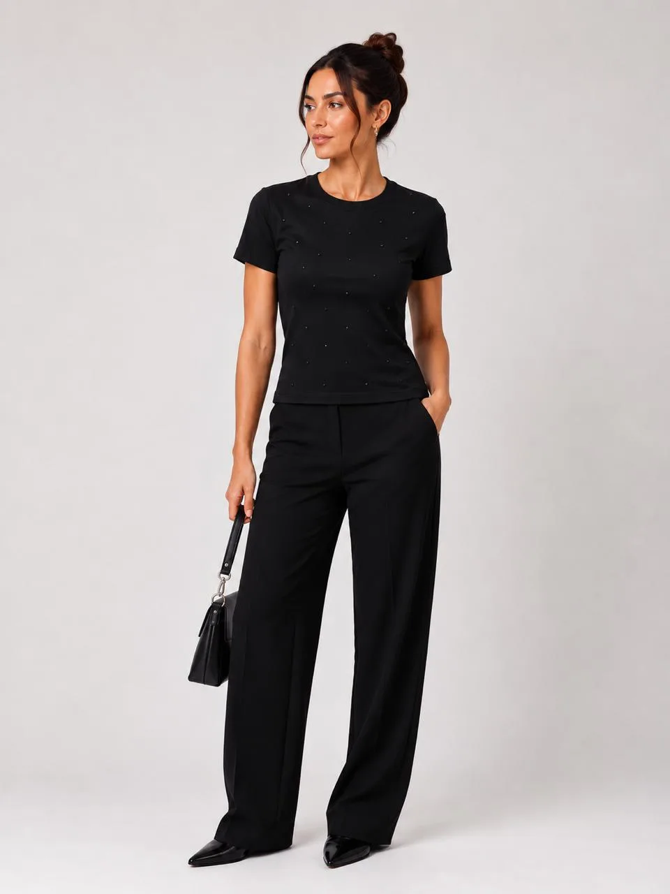 Rhinestone Slim-Fit Top