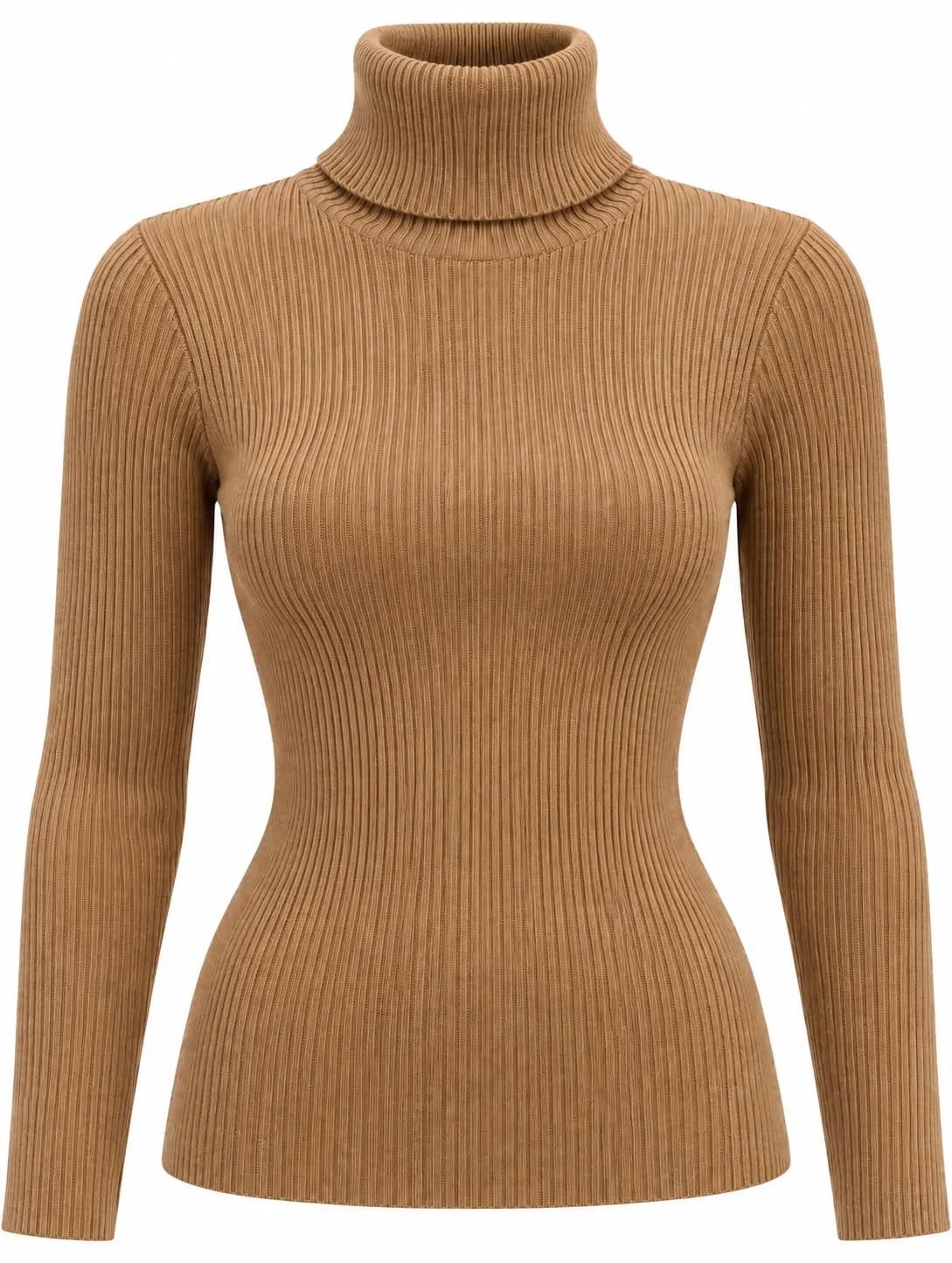 Basic Ribbed Turtleneck Knit