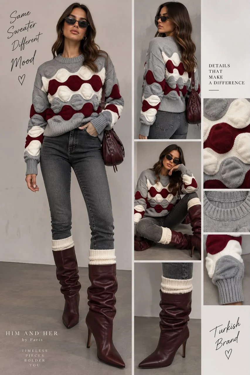Wave 3D Knit Sweater