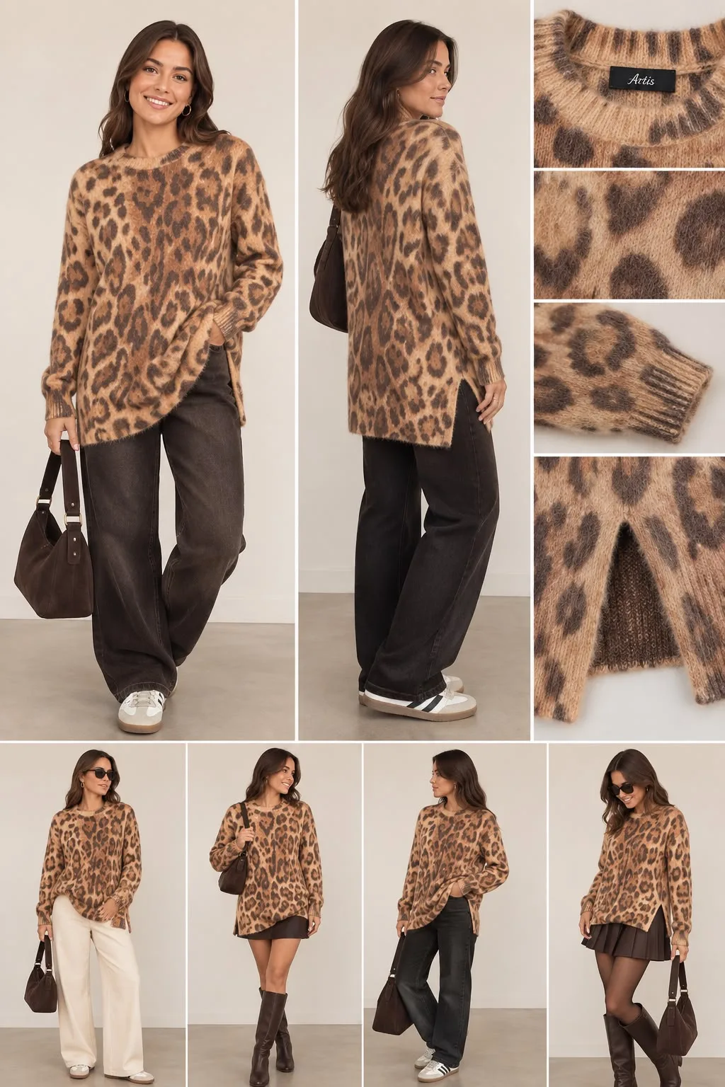 Mohair Blend Animal Print Sweater