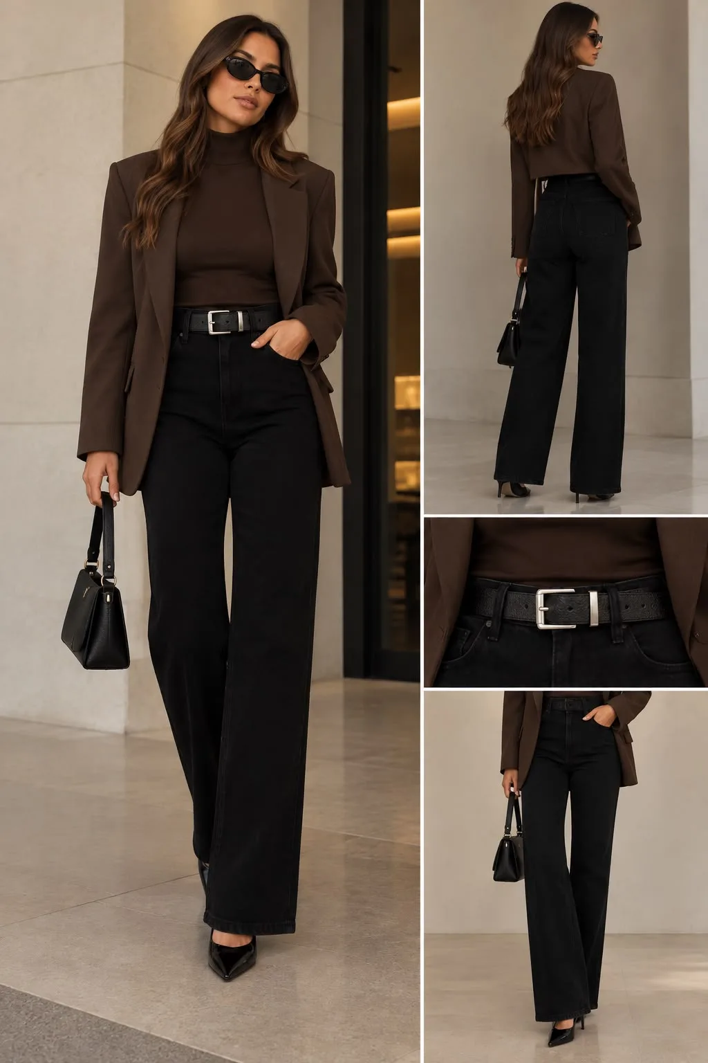 Belted Wide Leg Jeans