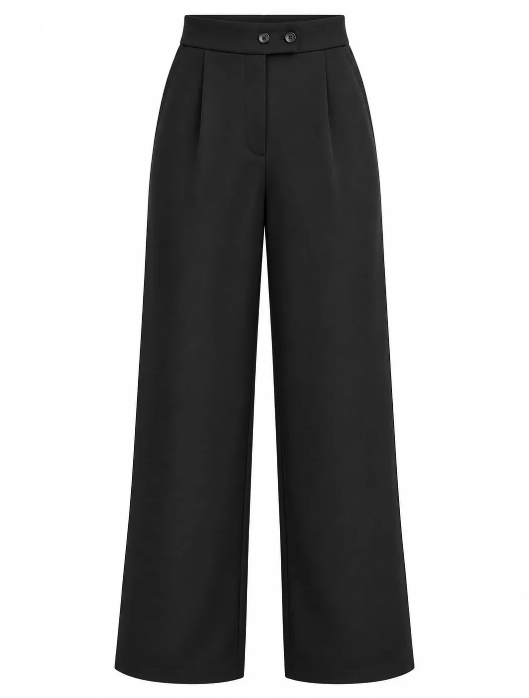 Wide-Leg Pants with Elastic Back Waist