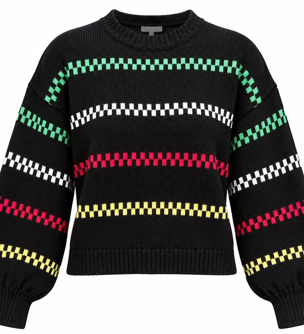 Multicolor Stitch Knit Sweater