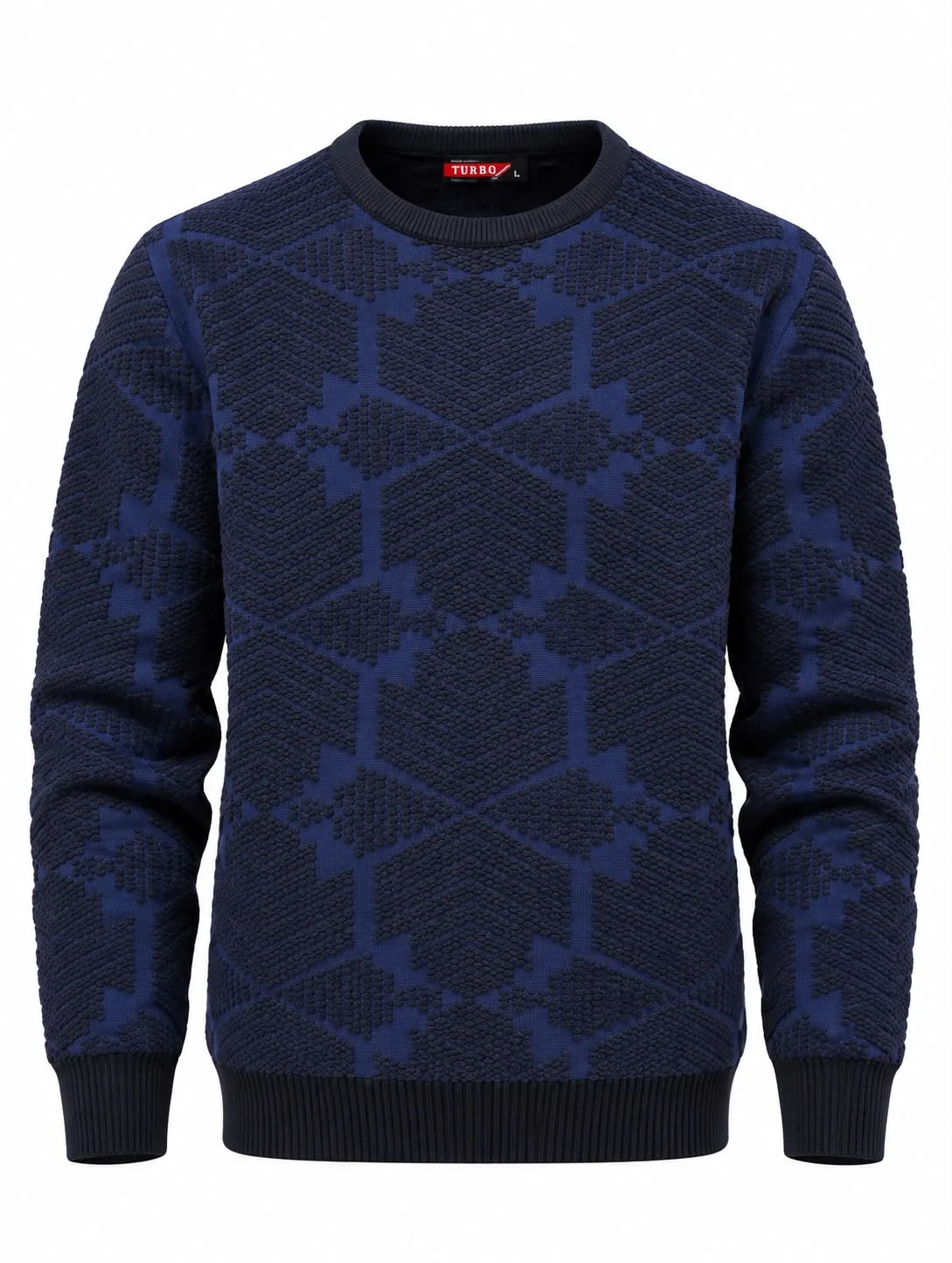 Geometric Textured Knit Sweater