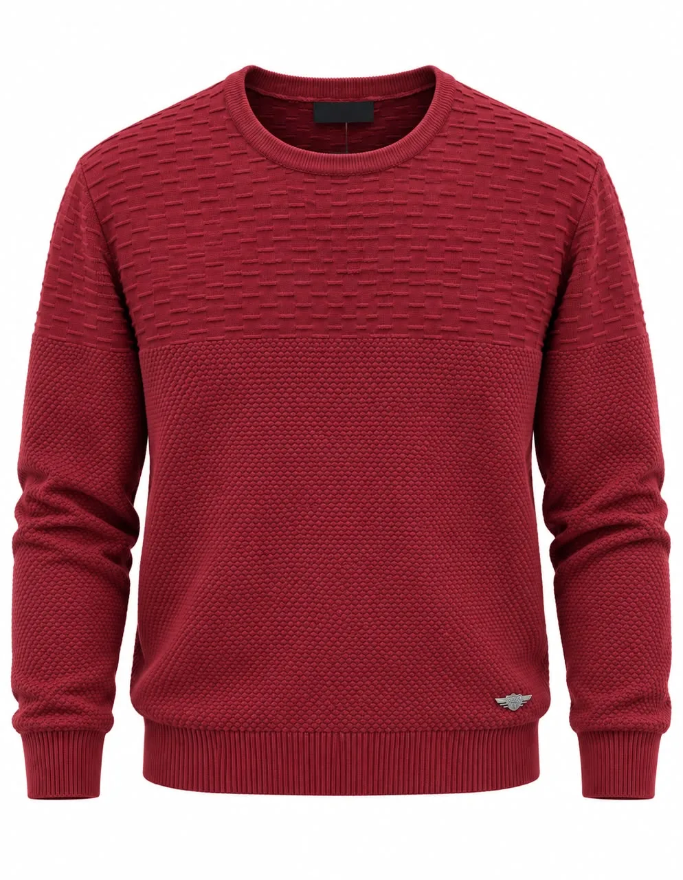 Textured Crew Neck Sweater