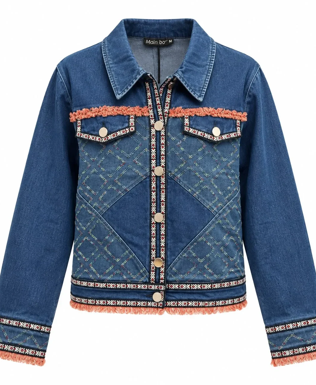 Embroidered Trim Denim Jacket