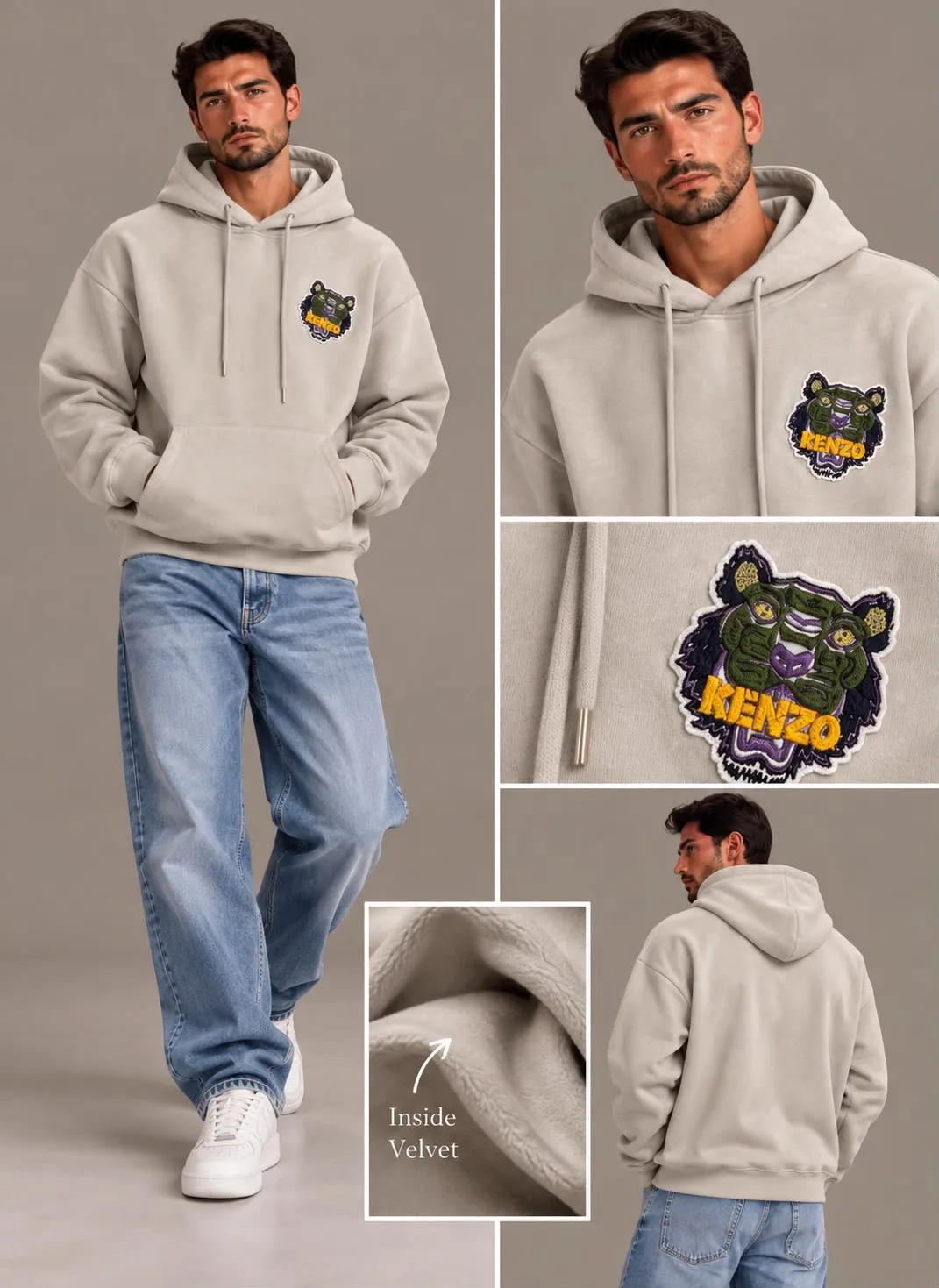 Oversized Velvet-Lined Hoodie