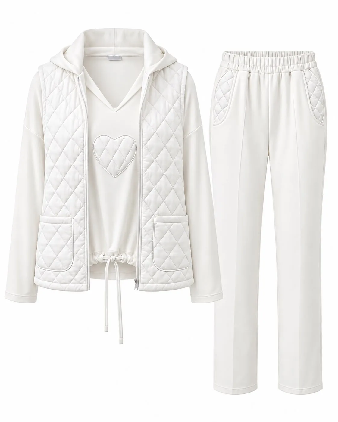 3-Piece Quilted Vest Set
