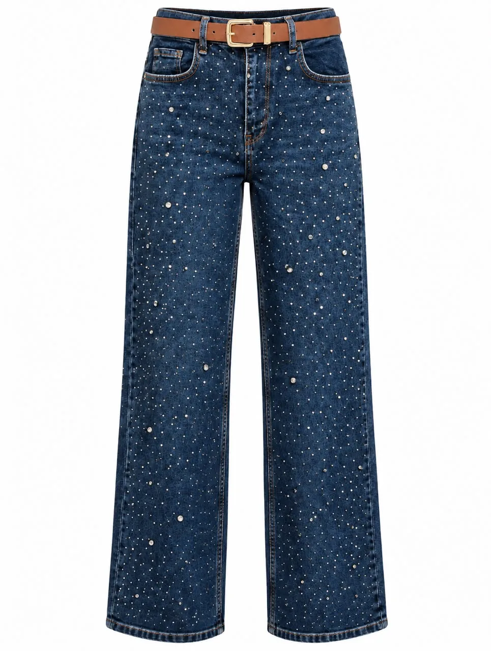 Rhinestone Wide Leg Jeans