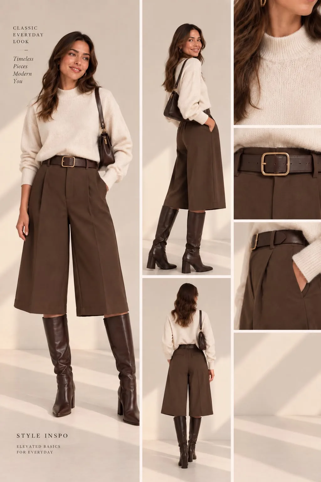 Belted Wide-Leg Pantacourt