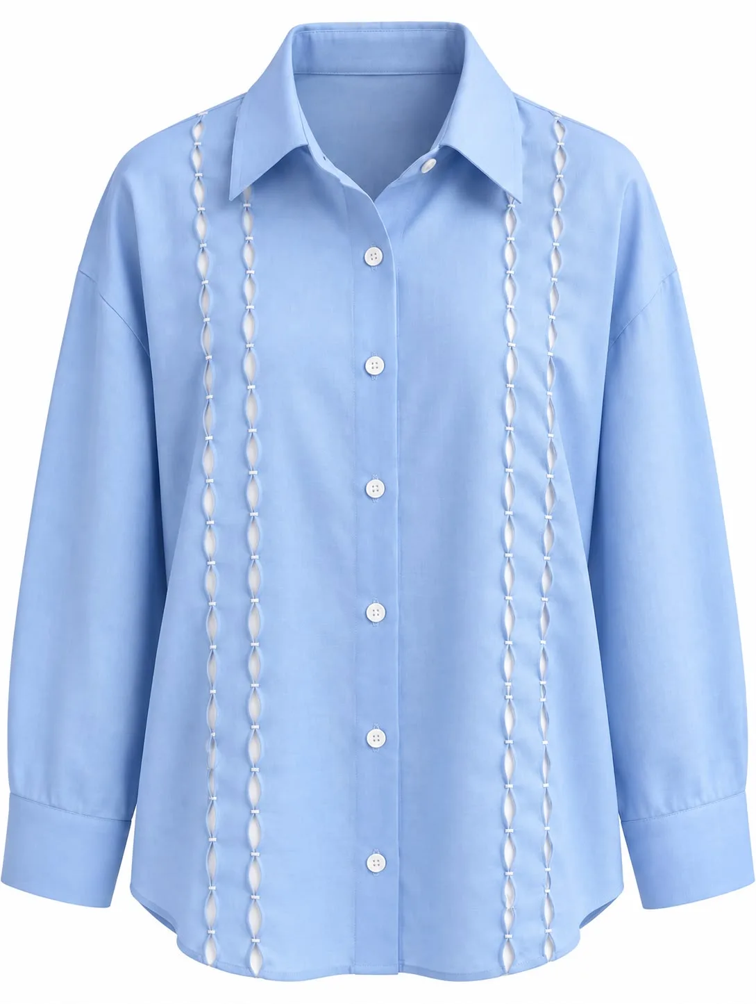 Ribbon Trim Classic Shirt