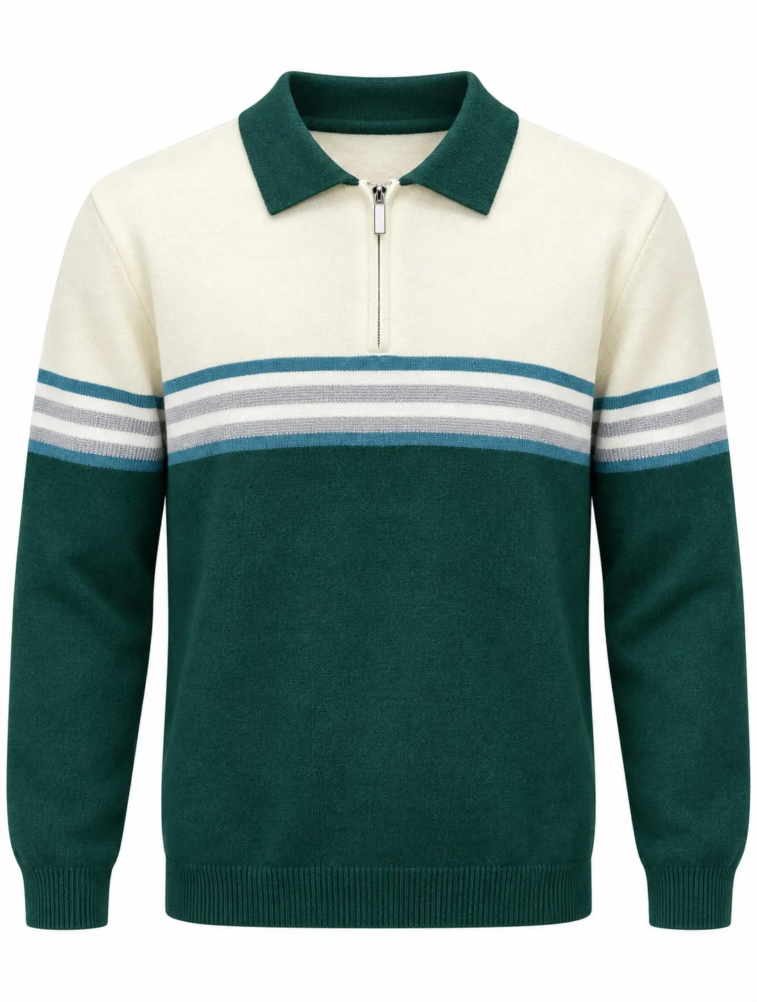 Striped Half-Zip Sweater