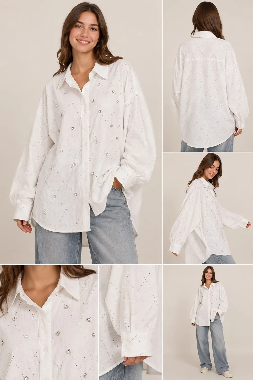 Rhinestone Embellished Shirt