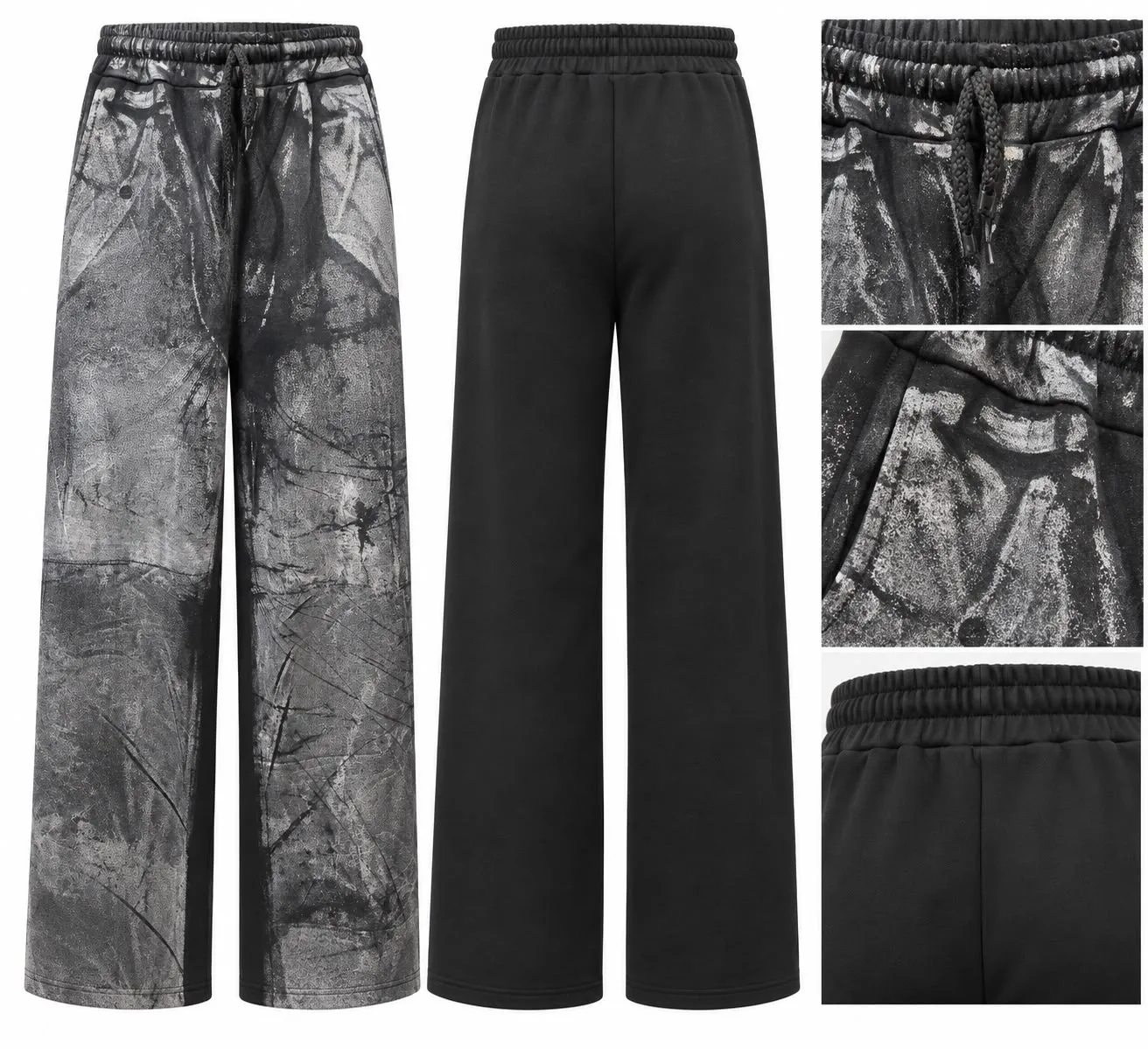 Metallic Wide Leg Sweatpants