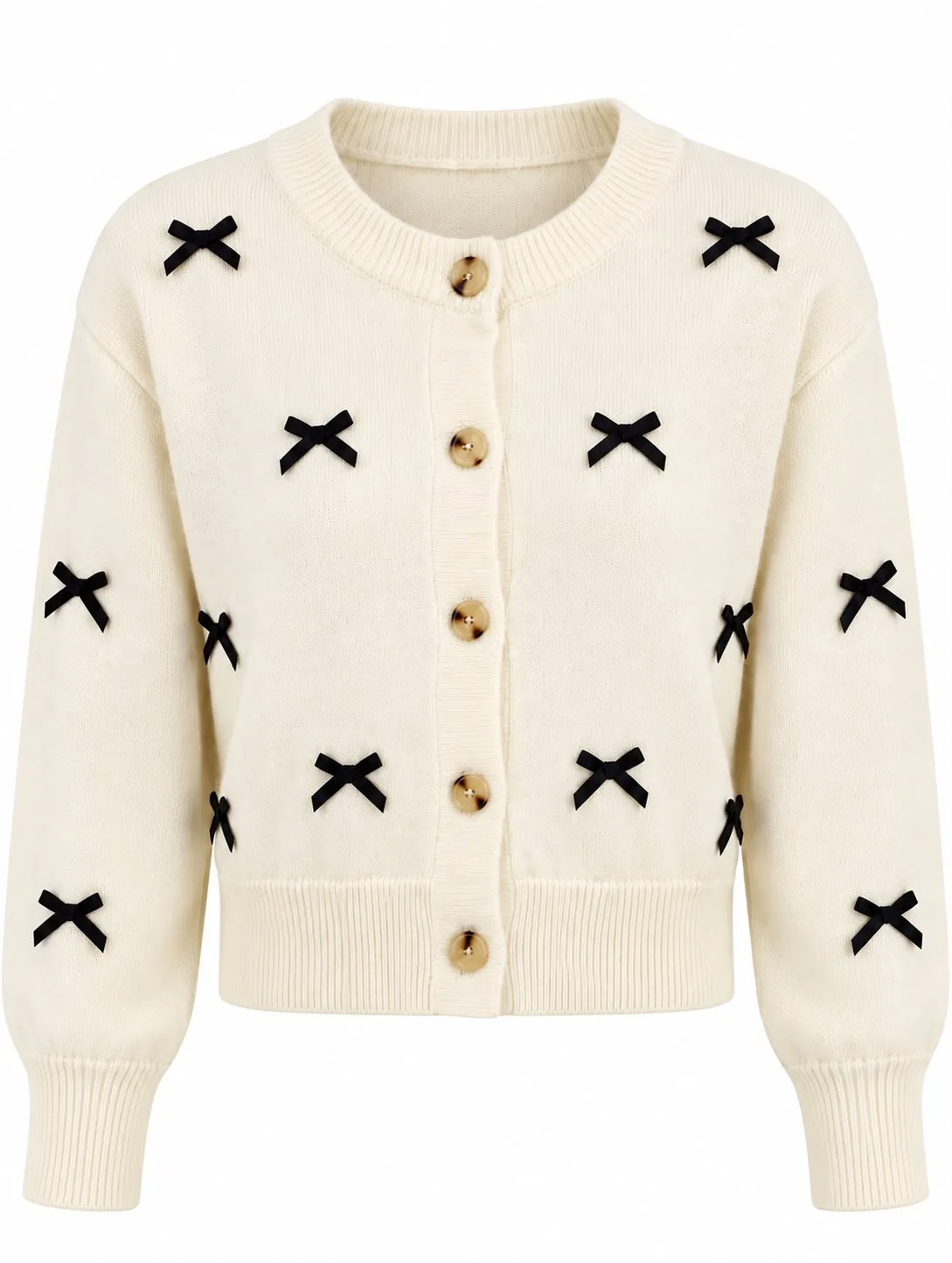 Black Bow Knit Cardigan