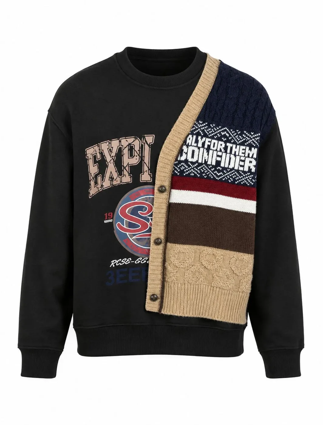 Half-Knit Graphic Sweatshirt