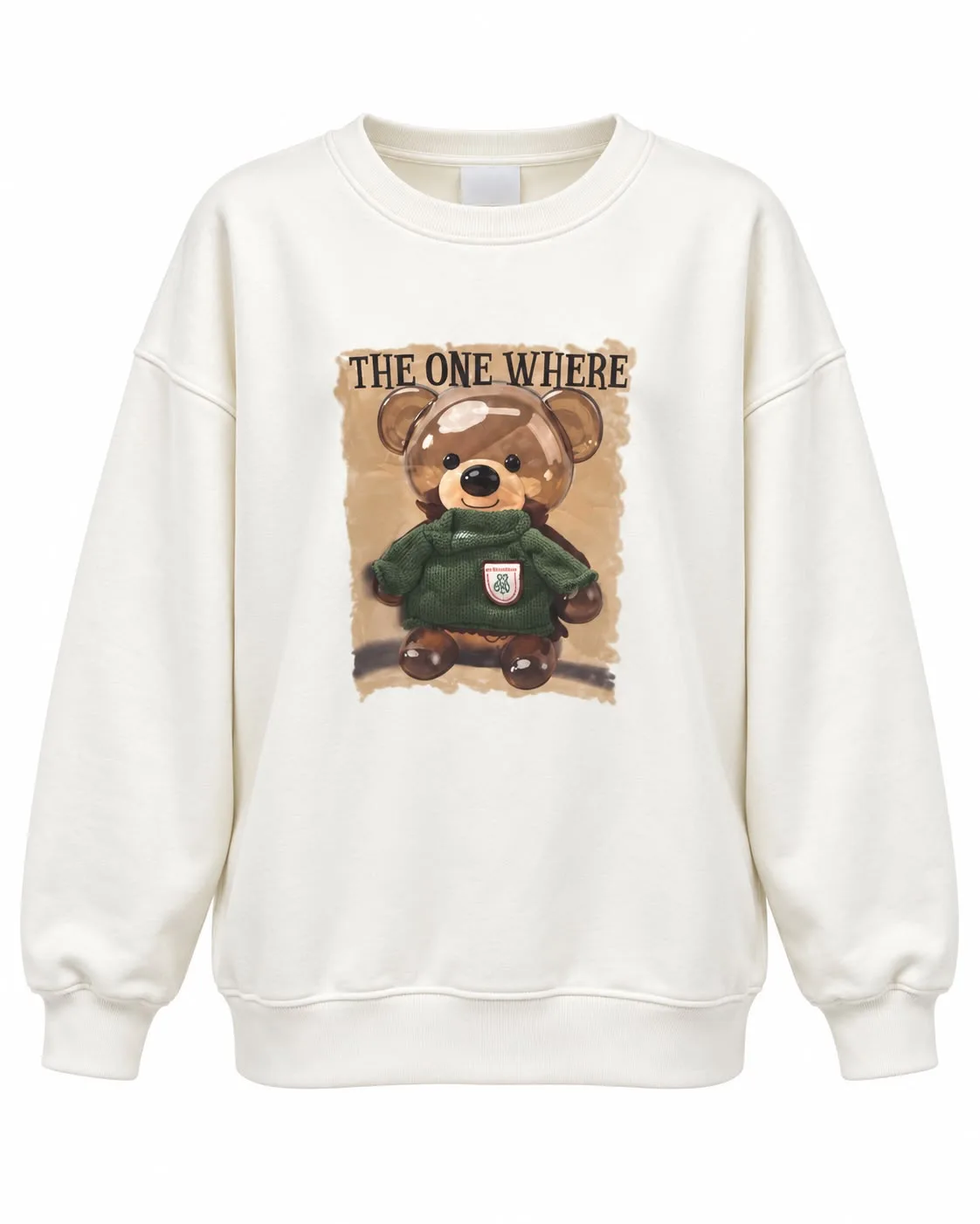 Fleece Teddy Bear Sweater with 3D Knit Detail
