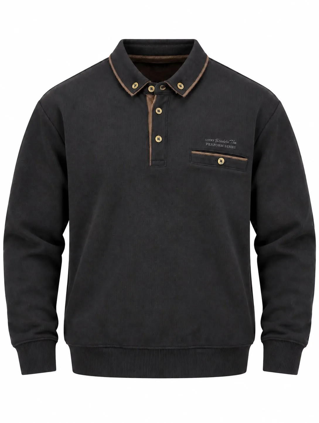 Contrast-Detail Polo Sweater