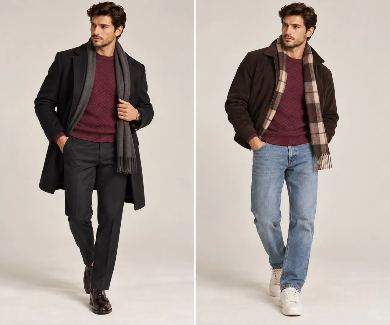 Diamond-Pattern Slim Fit Knitwear
