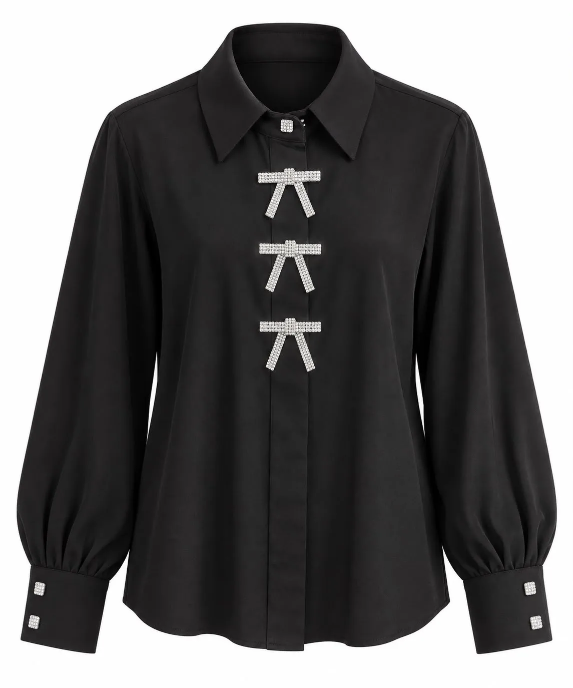 Rhinestone Bow Classic Shirt