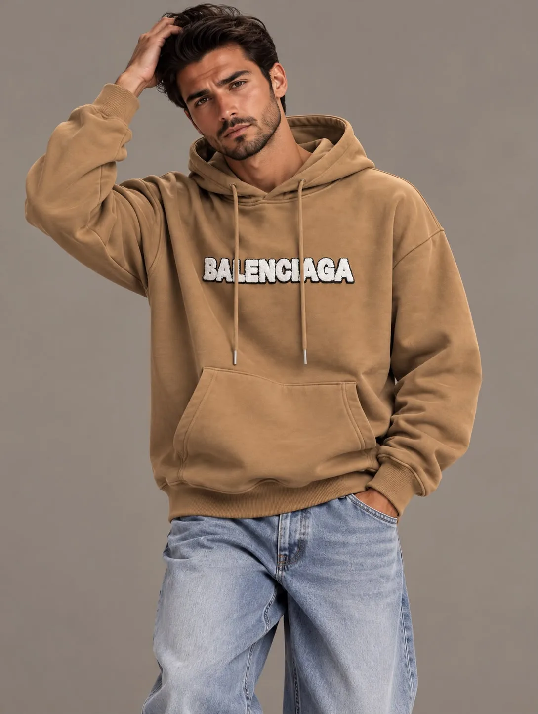 Oversized Velvet-Lined Hoodie