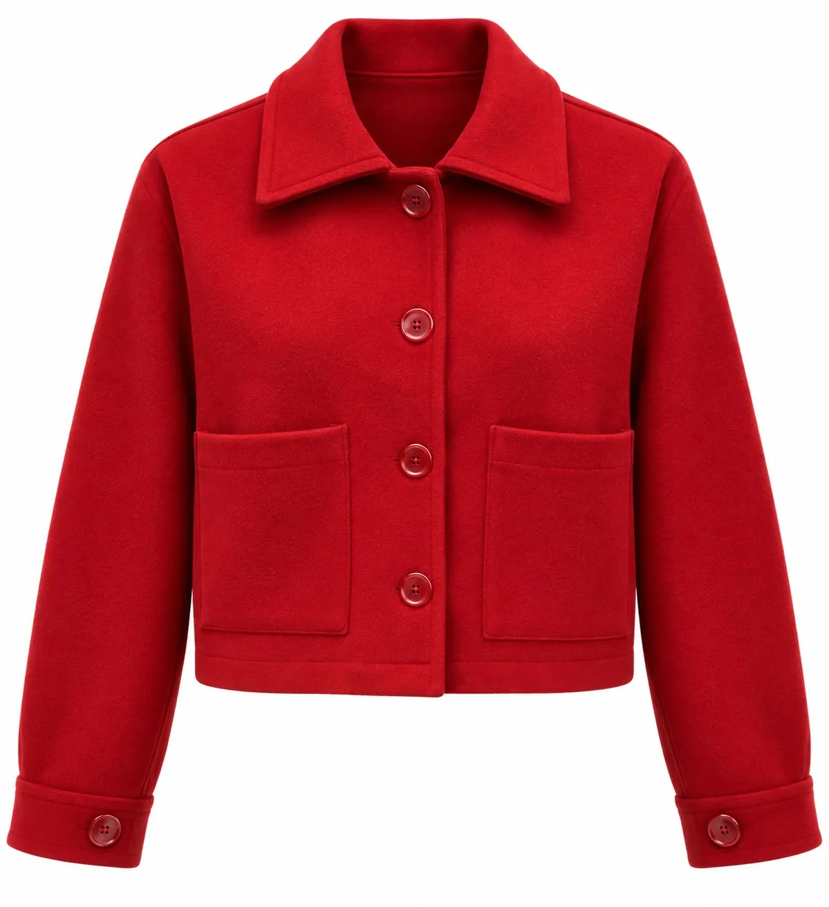 Cropped Felt blazer with Patch Pockets