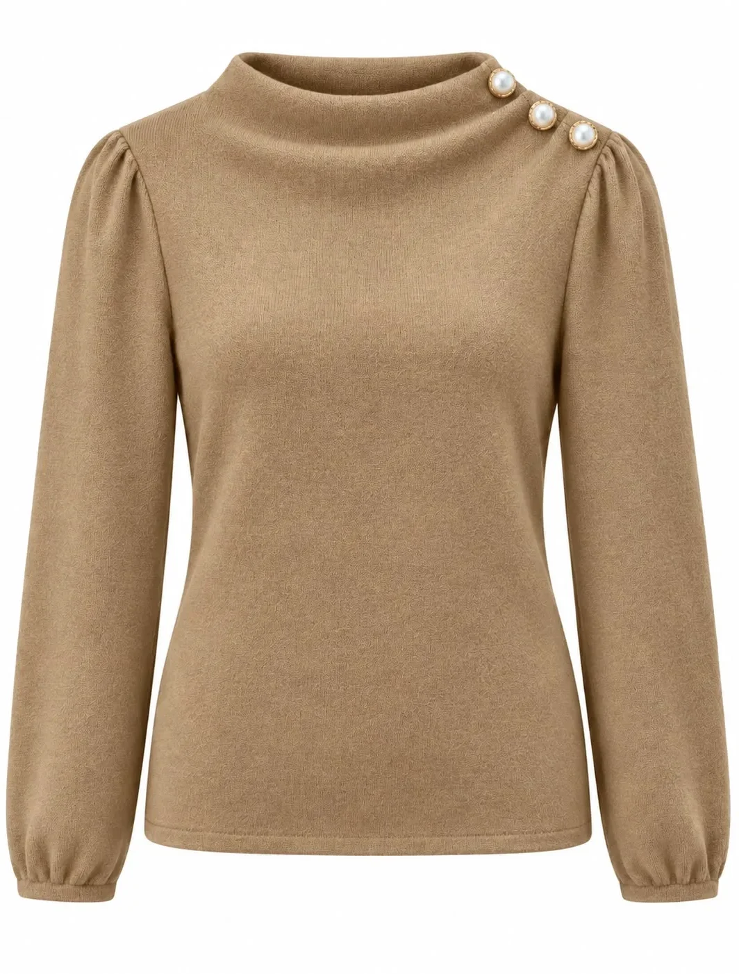 Italian Soft Wool Draped Shoulder Top