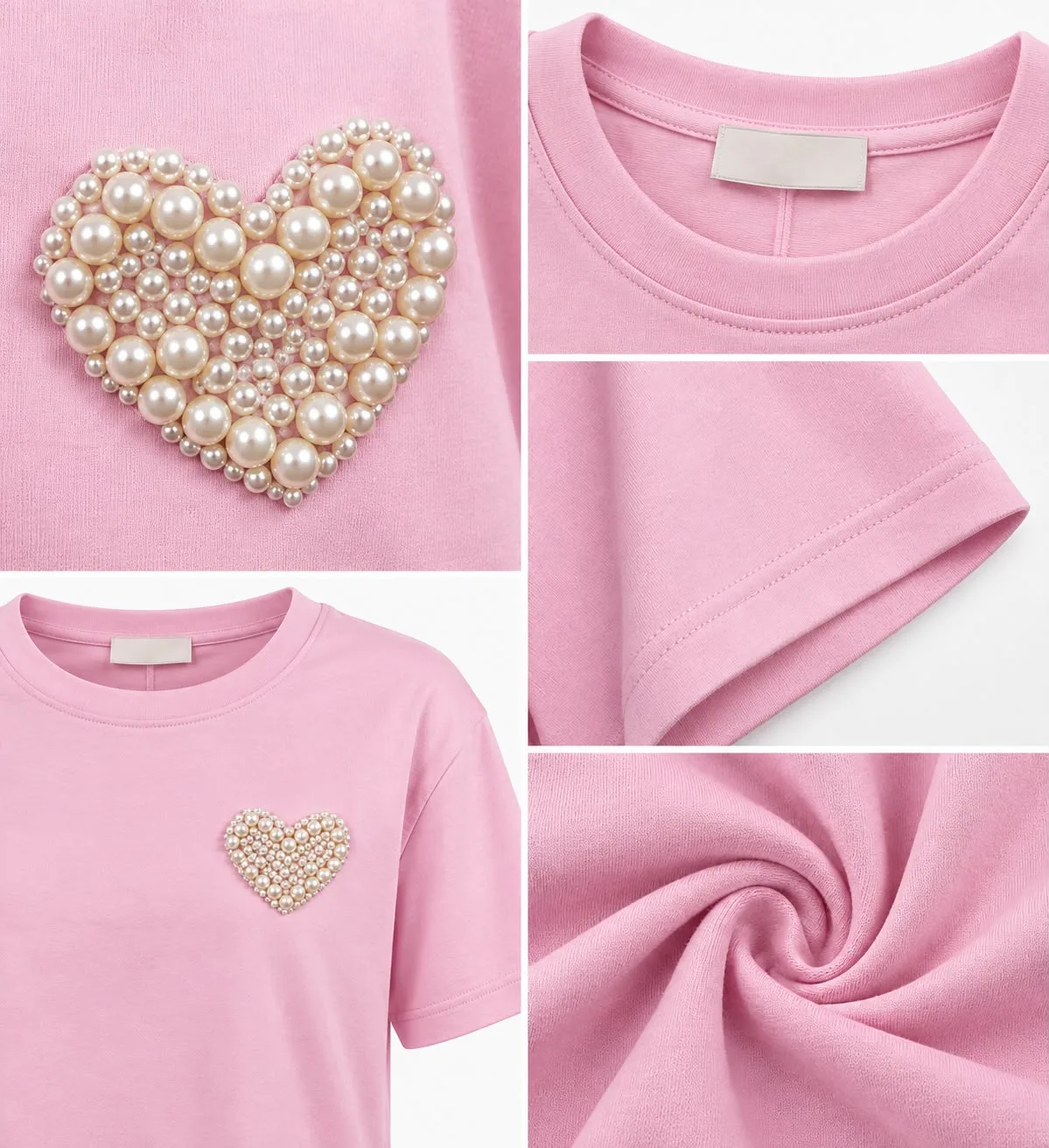 9cf5062c-4cd4-4b64-aa99-e4d35ee64081-10.webp Round Neck Pearl Heart T-Shirt