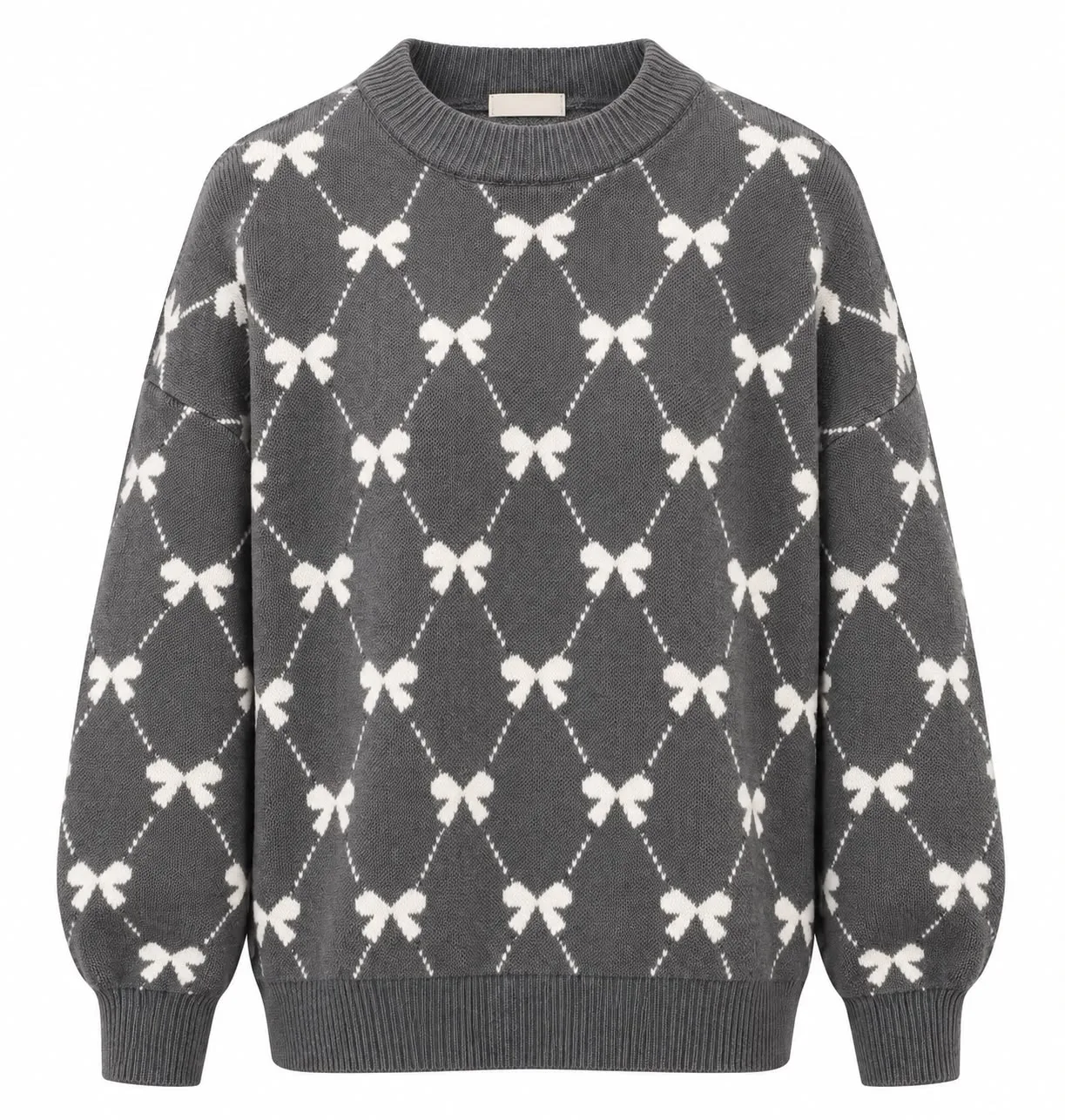 Bow Pattern Knit Sweater