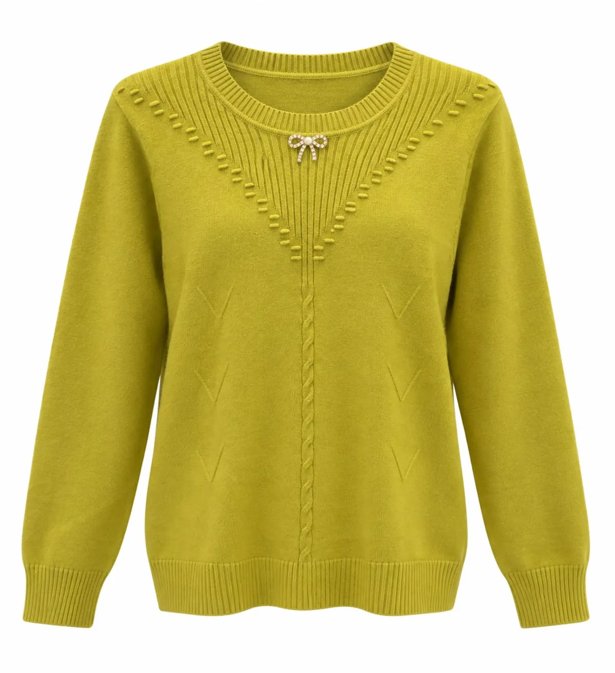 Bow Detail Round-Neck Sweater