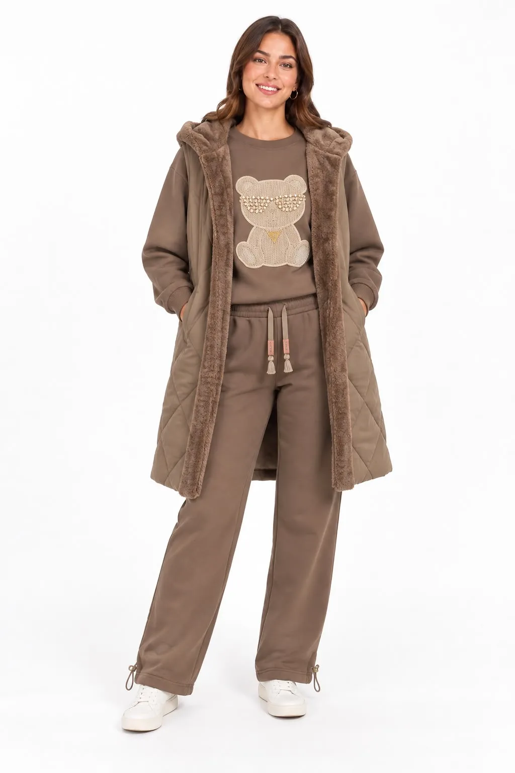 Teddy Rhinestone 3-Piece Fleece Set