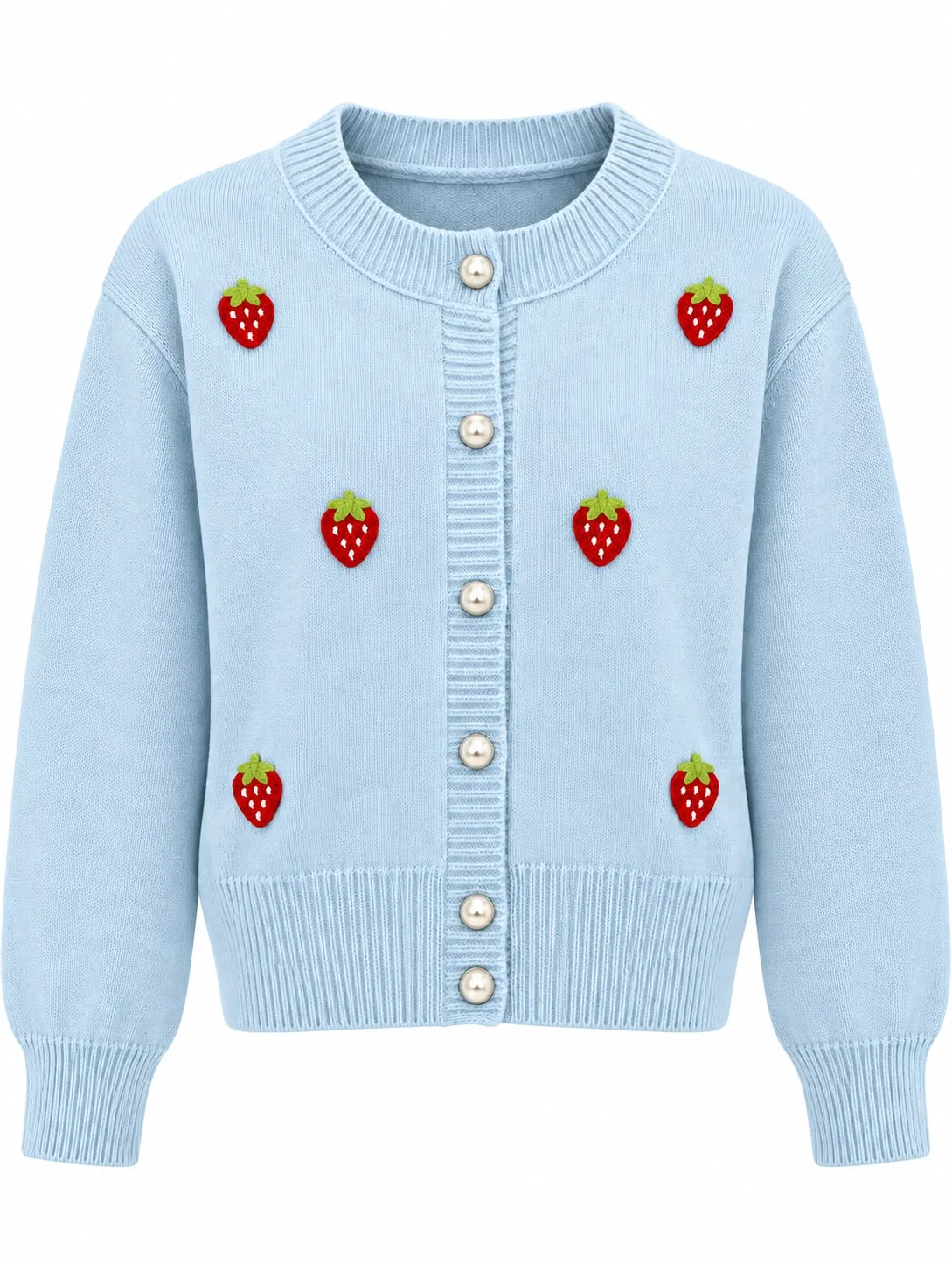 Strawberry Pearl Button Cardigan