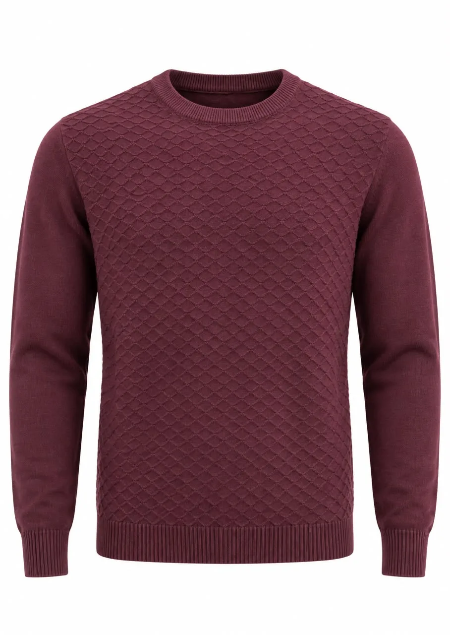 Diamond-Pattern Slim Fit Knitwear