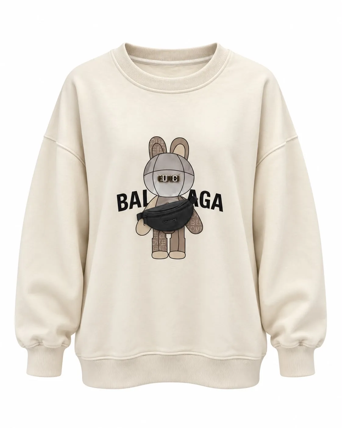 Fleece Character Sweater with Mini Bag Detail