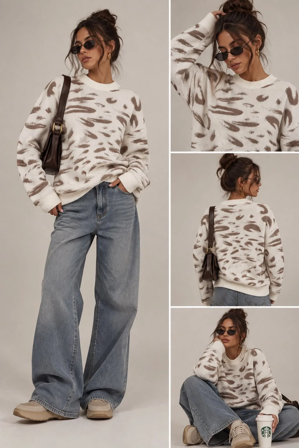 Abstract Brushstroke Knit Sweater
