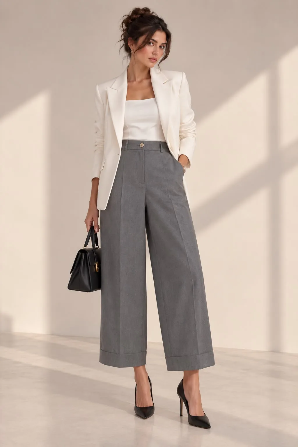 Turn-Up Ankle Tailored Pants