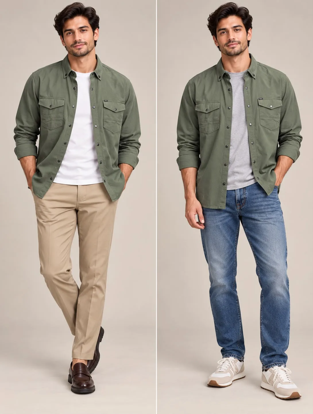 Snap Button Utility Shirt