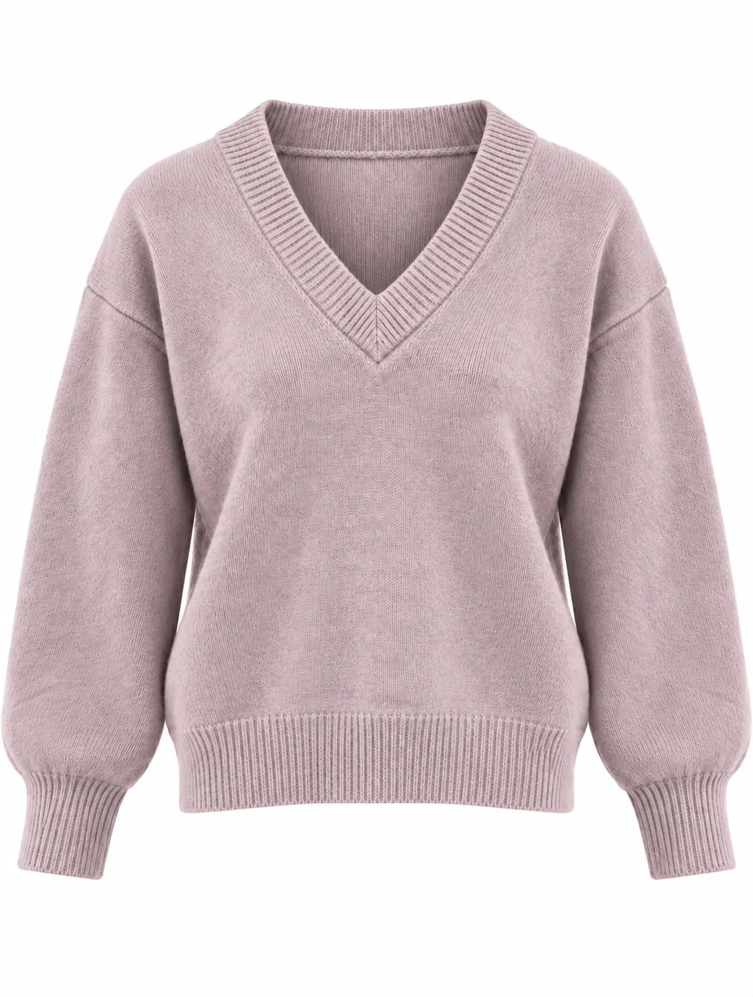 Mohair Blend V-Neck Wool Sweater