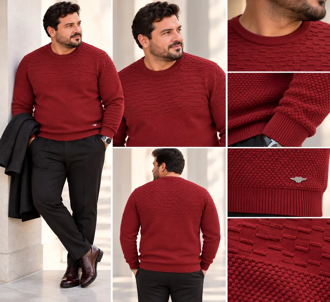 d77bec4c-8ed9-4579-acac-646af7134e53.webp Textured Crew Neck Sweater