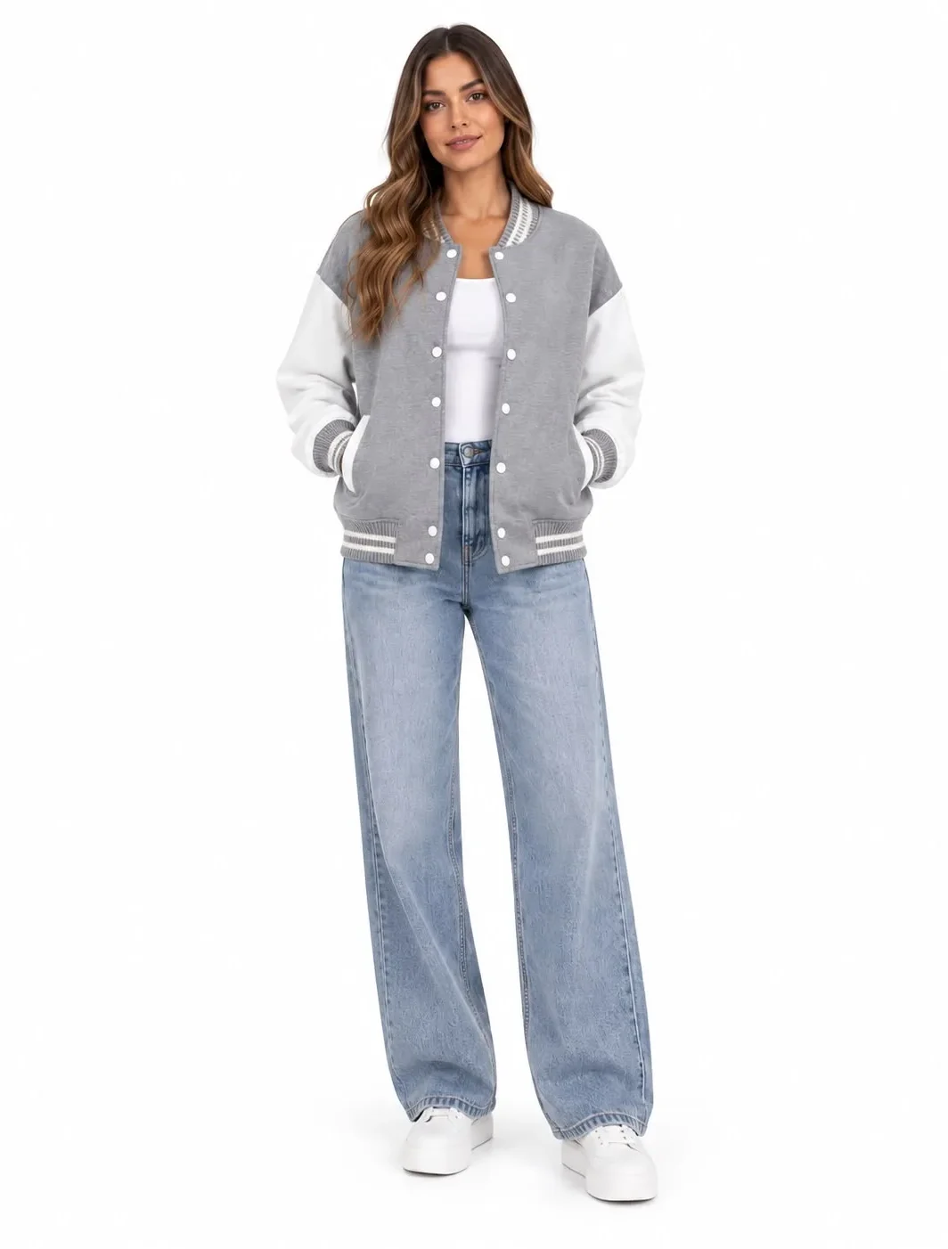 Snap Button Varsity Jacket