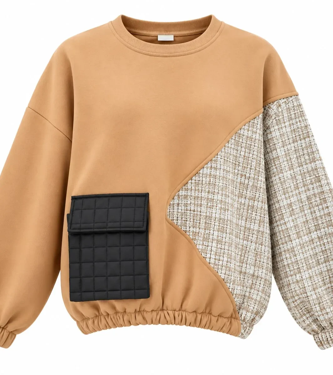 Tweed Mix Cargo Pocket Sweater