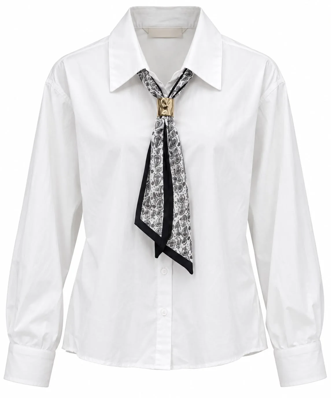 Classic Shirt with Removable Paisley Scarf