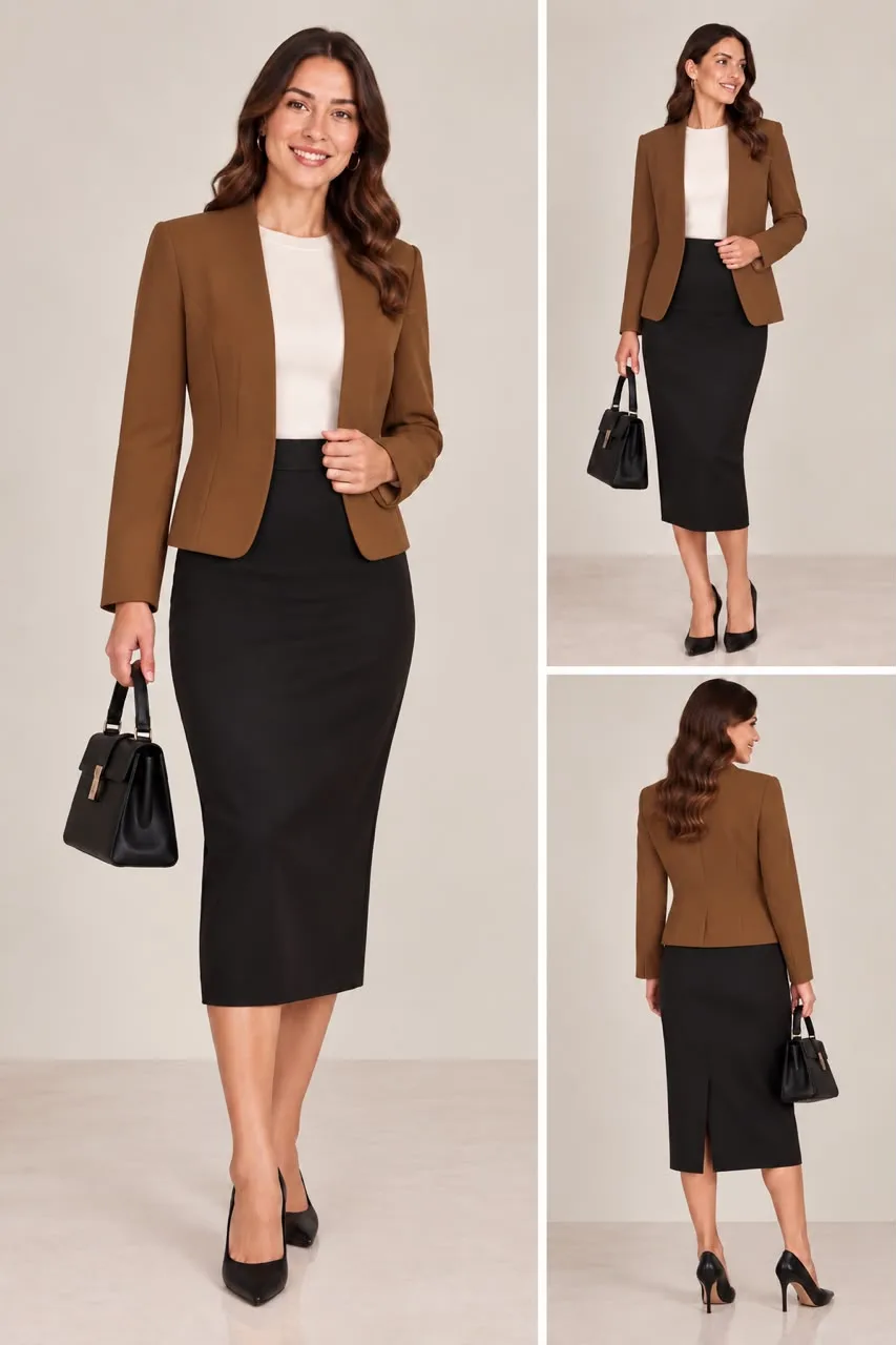 Collarless Open-Front Blazer