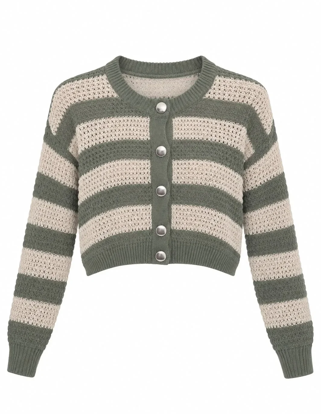 Striped Knit Crop Cardigan