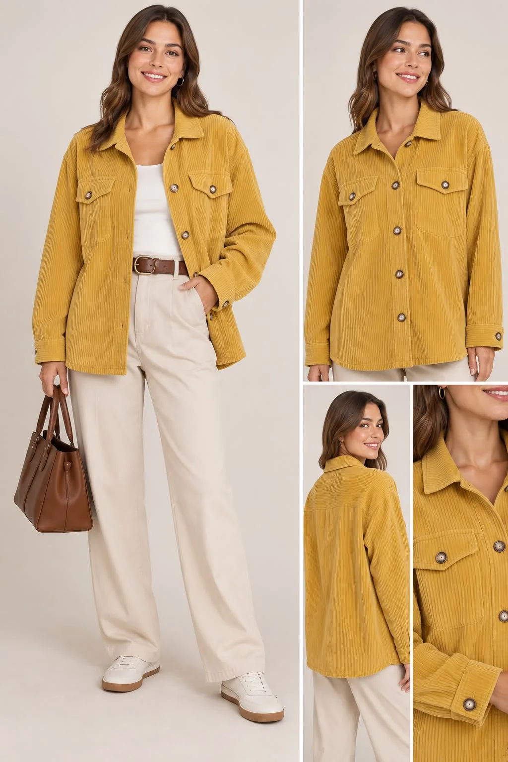 Oversized Corduroy Shirt Jacket
