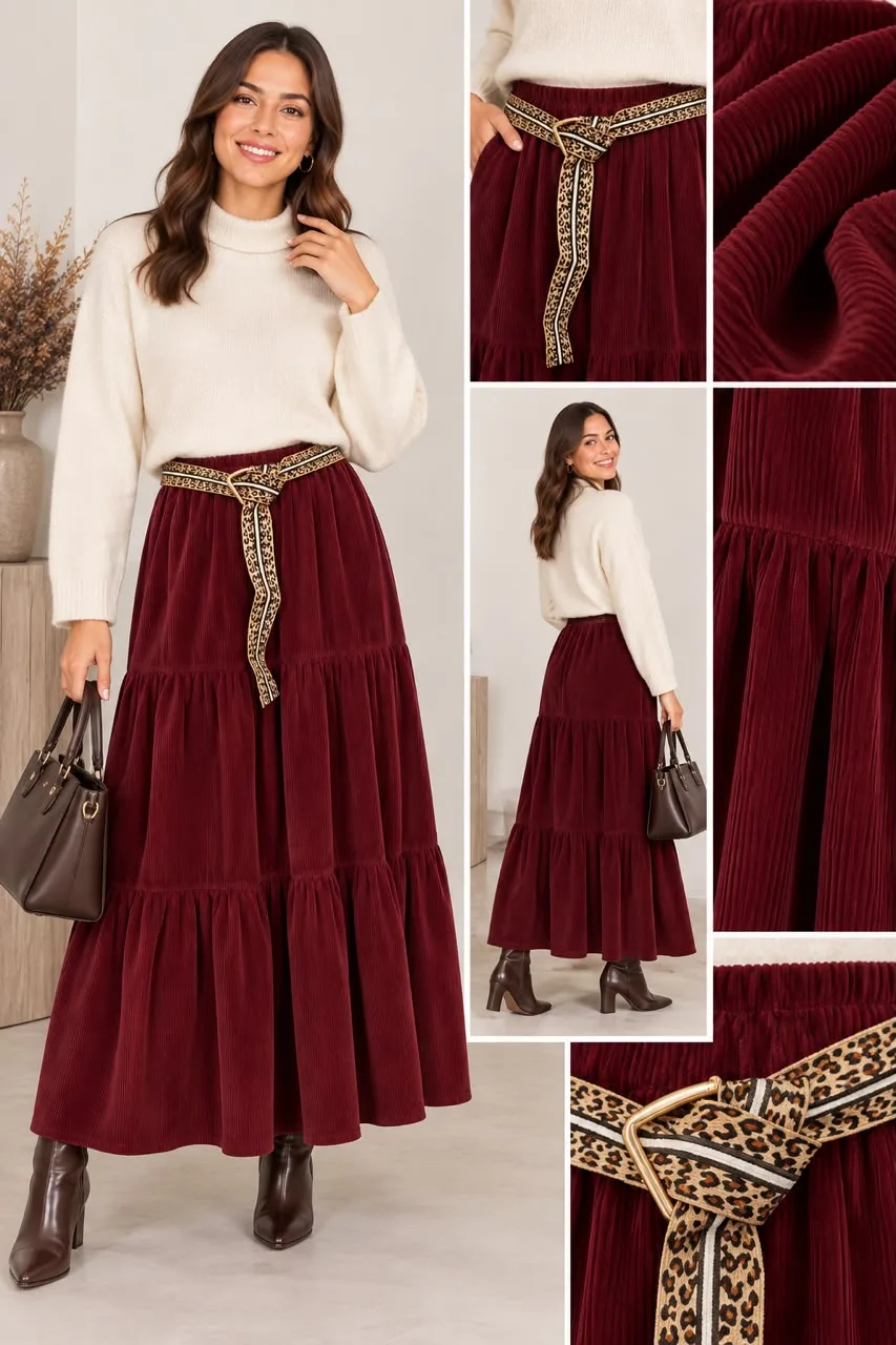 e4bf78d0-25a8-49e2-96fa-c0d24ce7c84d-3.webp Velvet Maxi Skirt with Printed Belt