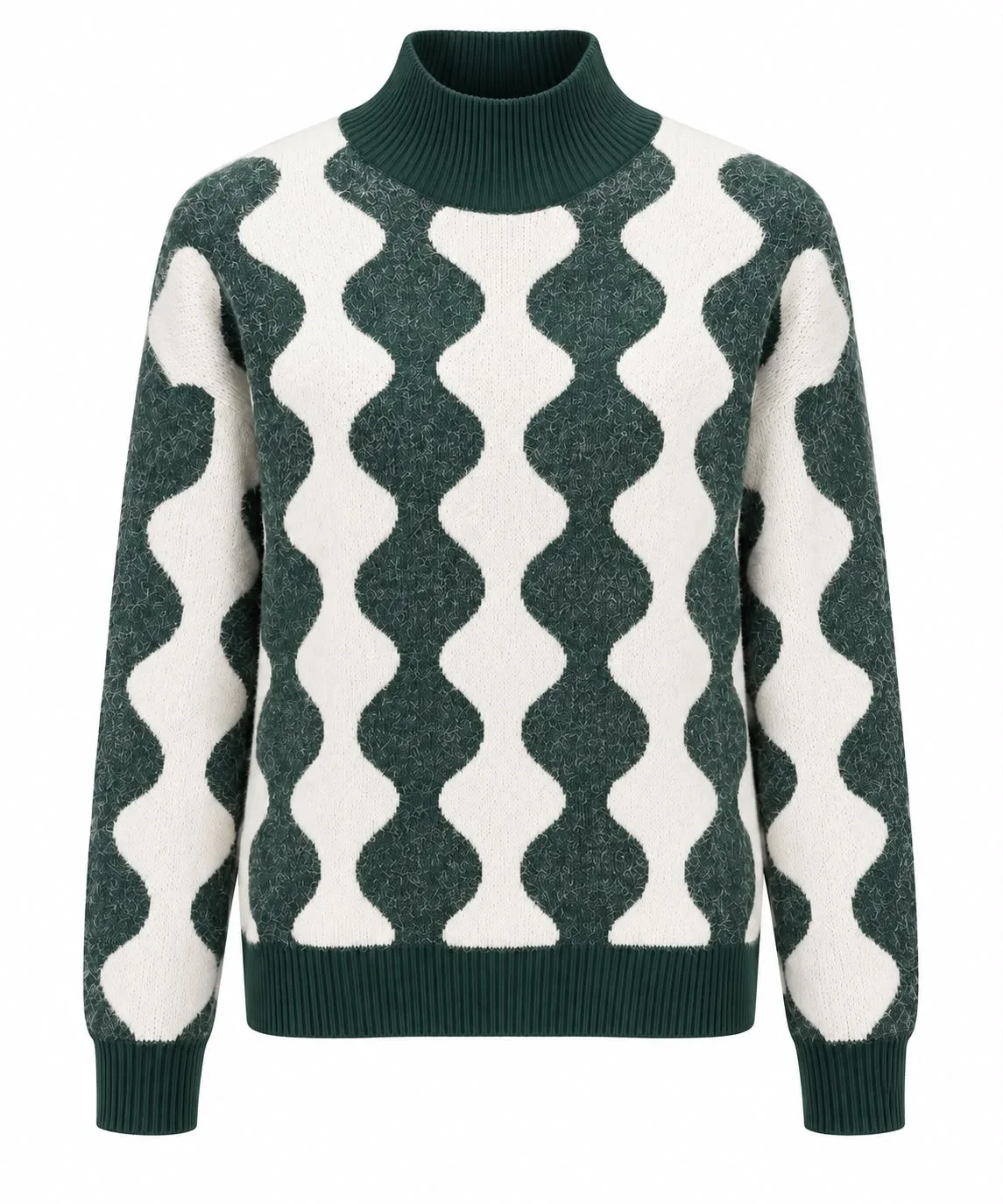 White Mohair Detail Knit Sweater